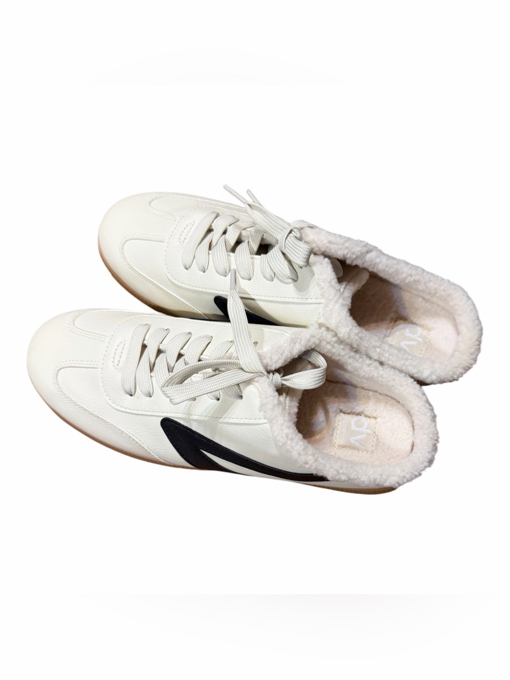 DV By Dolce Vita Quirky faux Shearing lined Mule Sneakers Slip on Laceup Size 10
